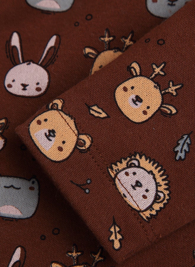 BONTOTS Infant Boys Woodland Friends Printed Organic Cotton Jhabla - Image 4